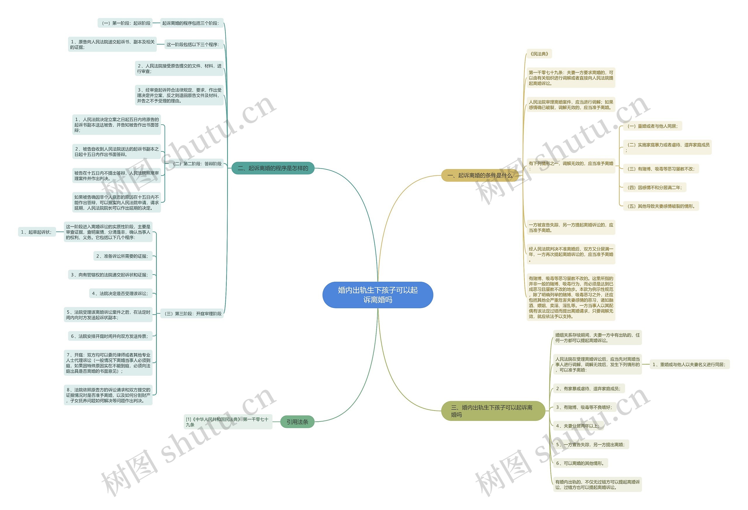 婚内出轨生下孩子可以起诉离婚吗思维导图