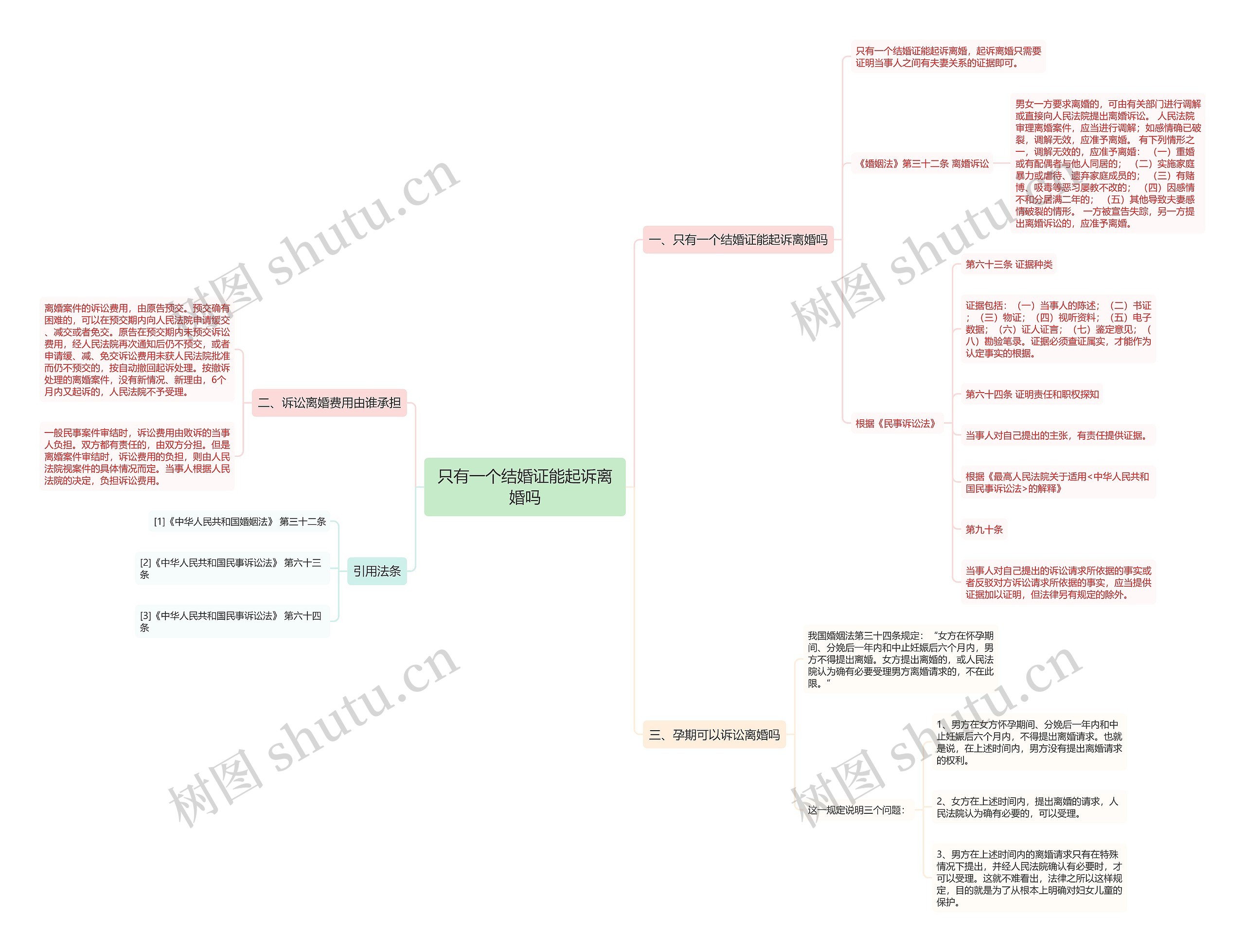 只有一个结婚证能起诉离婚吗思维导图