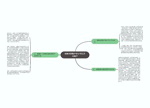 转移共同财产多少可以不分财产