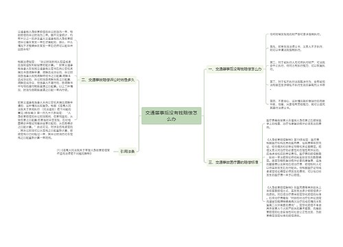 交通肇事后没有钱赔偿怎么办