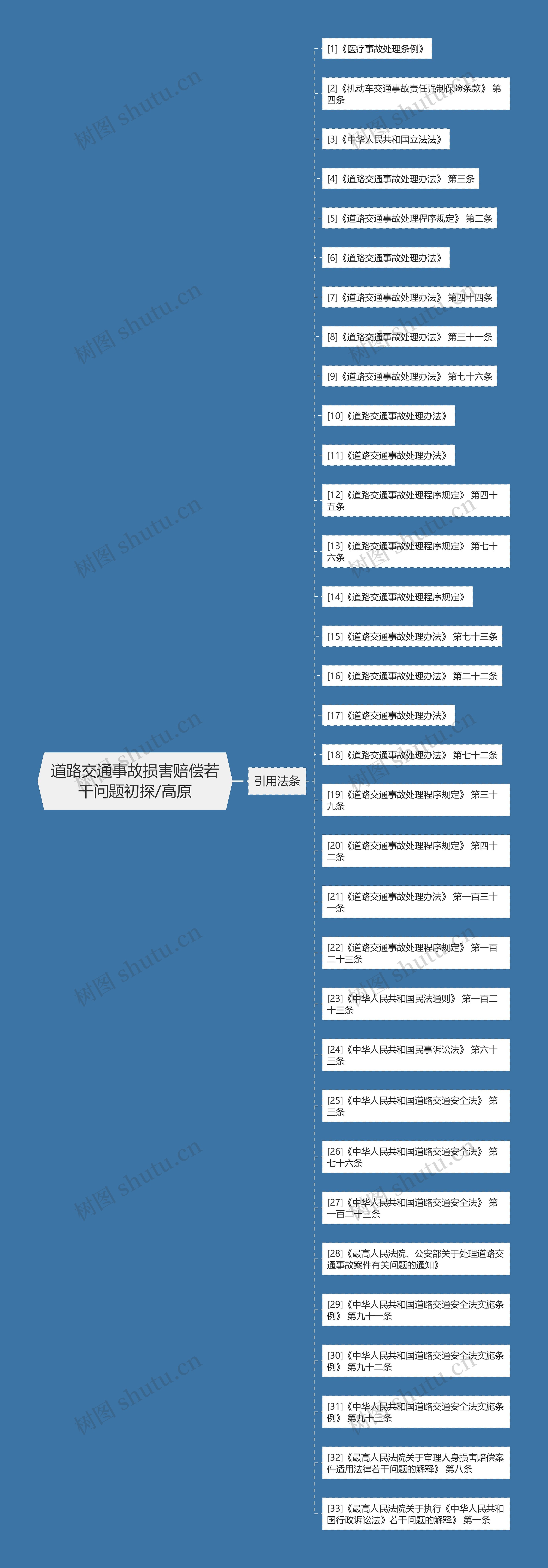 道路交通事故损害赔偿若干问题初探/高原思维导图