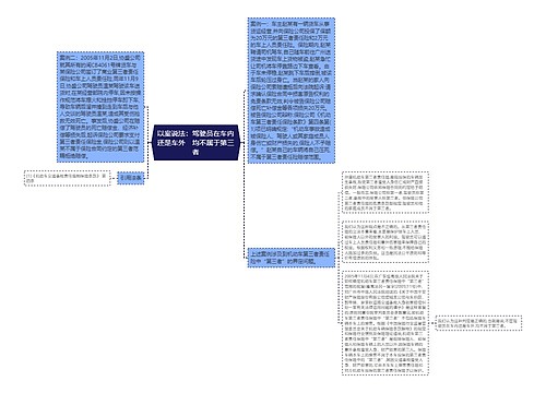 以案说法：驾驶员在车内还是车外　均不属于第三者