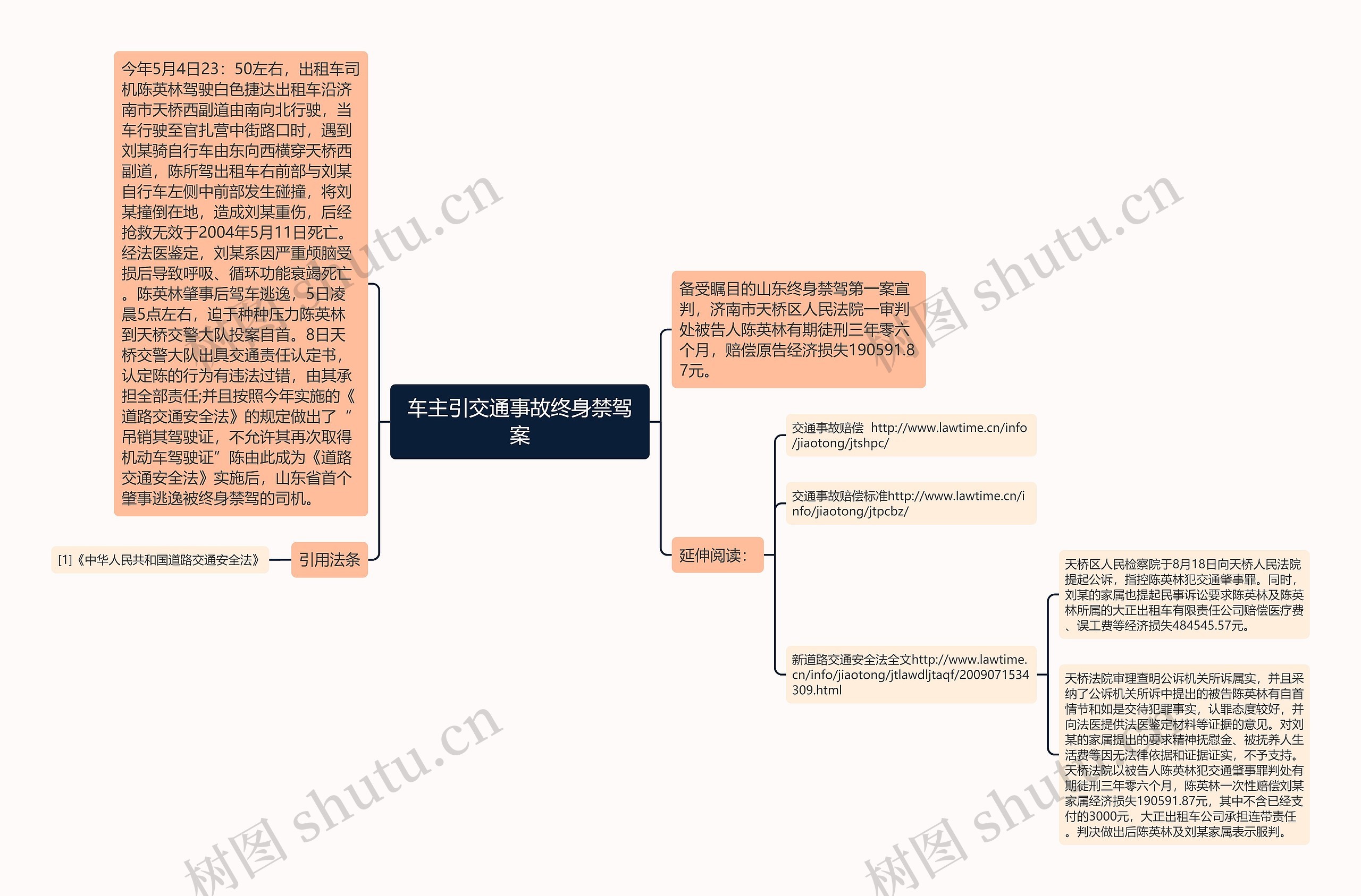 车主引交通事故终身禁驾案思维导图