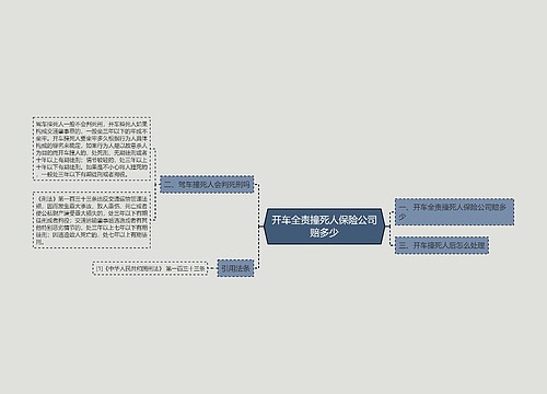 开车全责撞死人保险公司赔多少