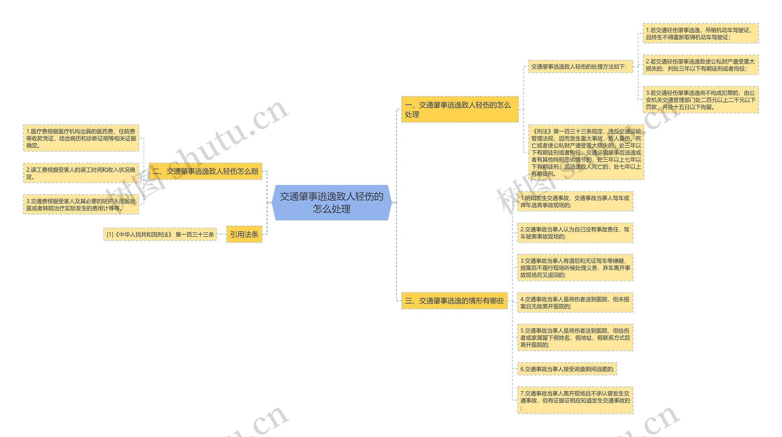 交通肇事逃逸致人轻伤的怎么处理思维导图