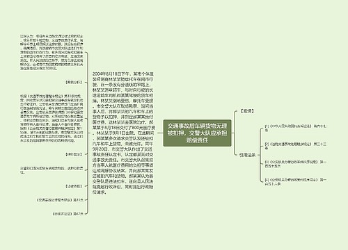 交通事故后车辆货物无理被扣押，交警大队应承担赔偿责任