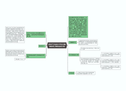 农村户口在校大学生交通事故死亡赔偿金的计算