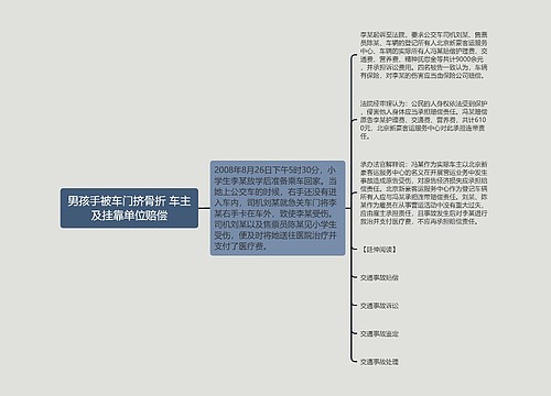 男孩手被车门挤骨折 车主及挂靠单位赔偿