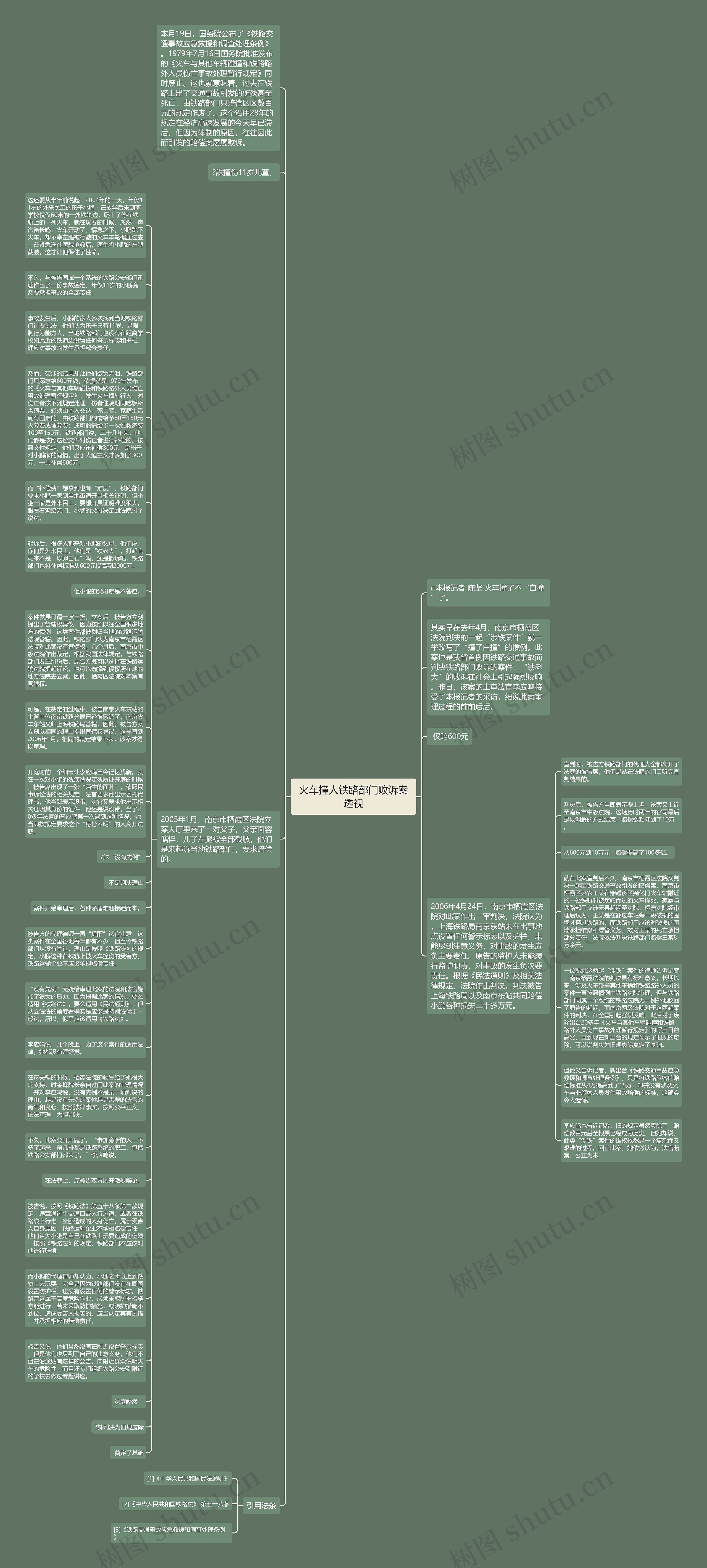 火车撞人铁路部门败诉案透视思维导图