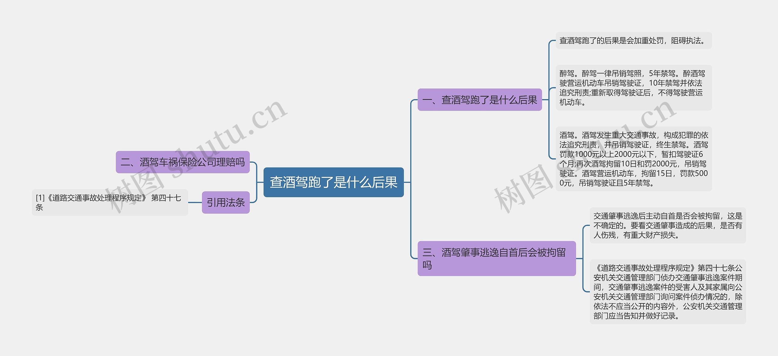 查酒驾跑了是什么后果思维导图