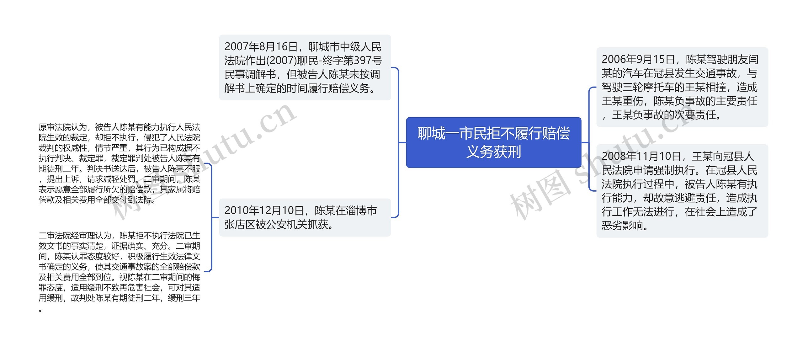 聊城一市民拒不履行赔偿义务获刑思维导图