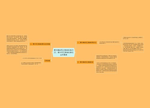 意外事故死亡赔偿标准2022，意外死亡赔偿的责任主体是谁