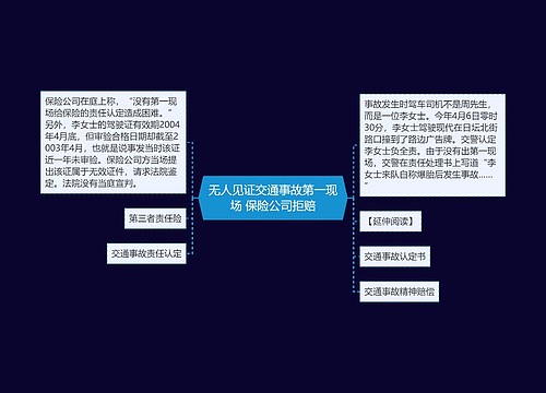 无人见证交通事故第一现场 保险公司拒赔