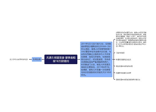 夫遇车祸留盲妻 肇事者赔偿18万获缓刑