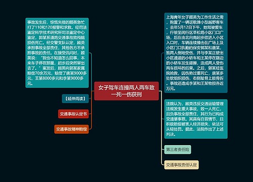 女子驾车连撞两人两车致一死一伤获刑