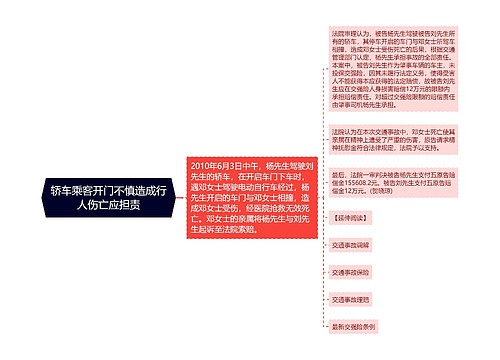 轿车乘客开门不慎造成行人伤亡应担责