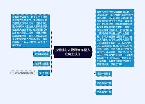 拉运建材人货混装 车翻人亡房主获刑