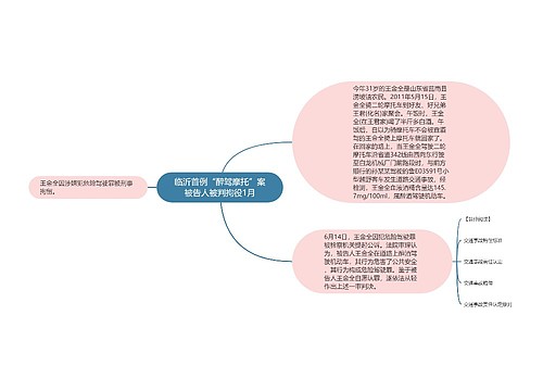 临沂首例“醉驾摩托”案被告人被判拘役1月