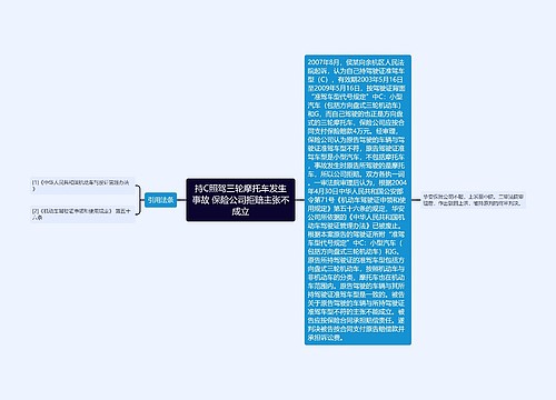 持C照驾三轮摩托车发生事故 保险公司拒赔主张不成立