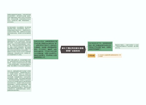 修车工酒后驾送修车肇事 修理厂老板担责