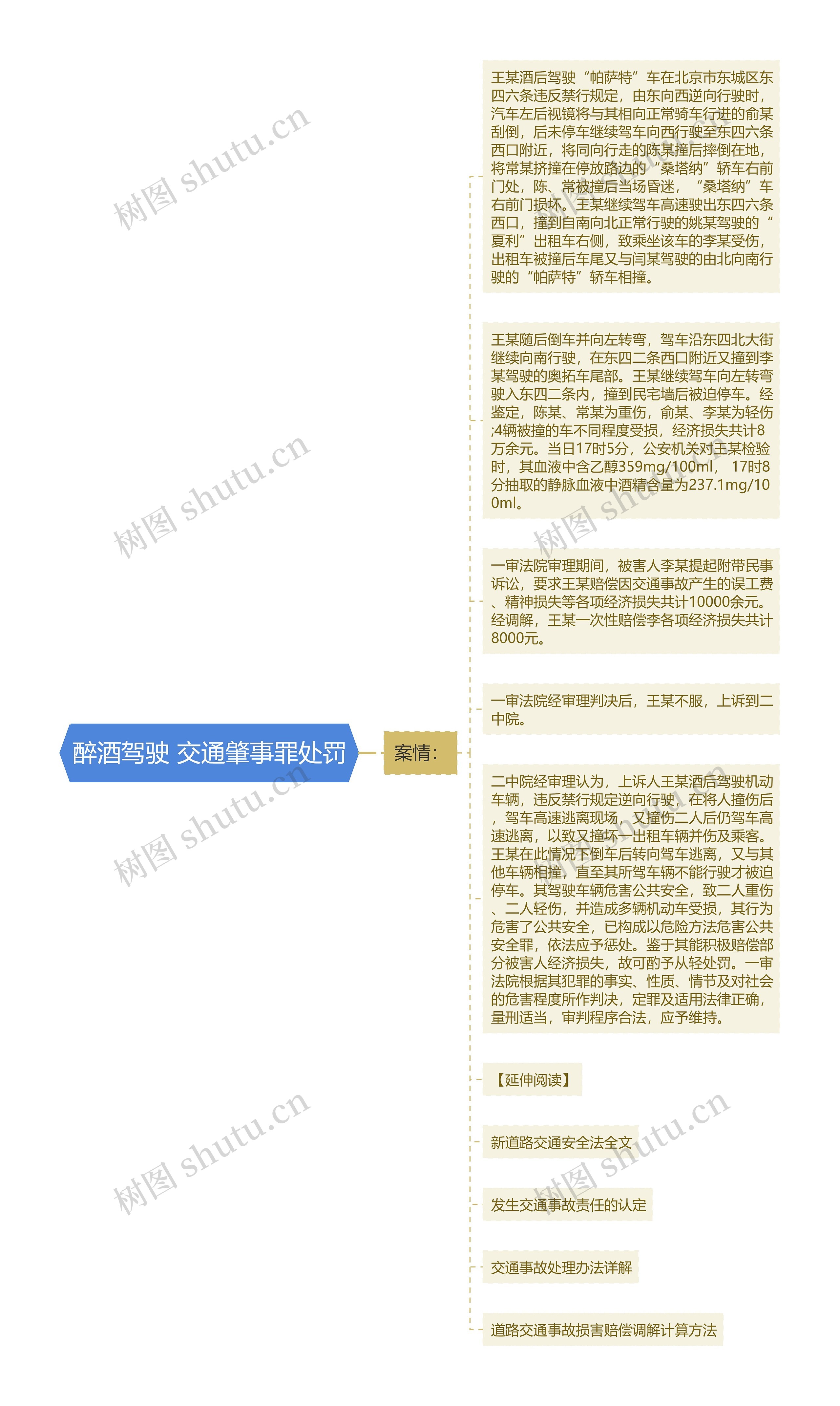 醉酒驾驶 交通肇事罪处罚思维导图