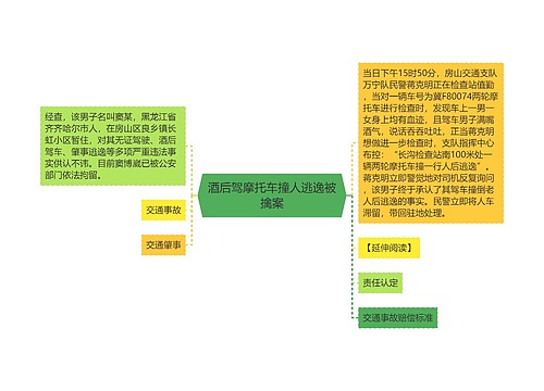 酒后驾摩托车撞人逃逸被擒案