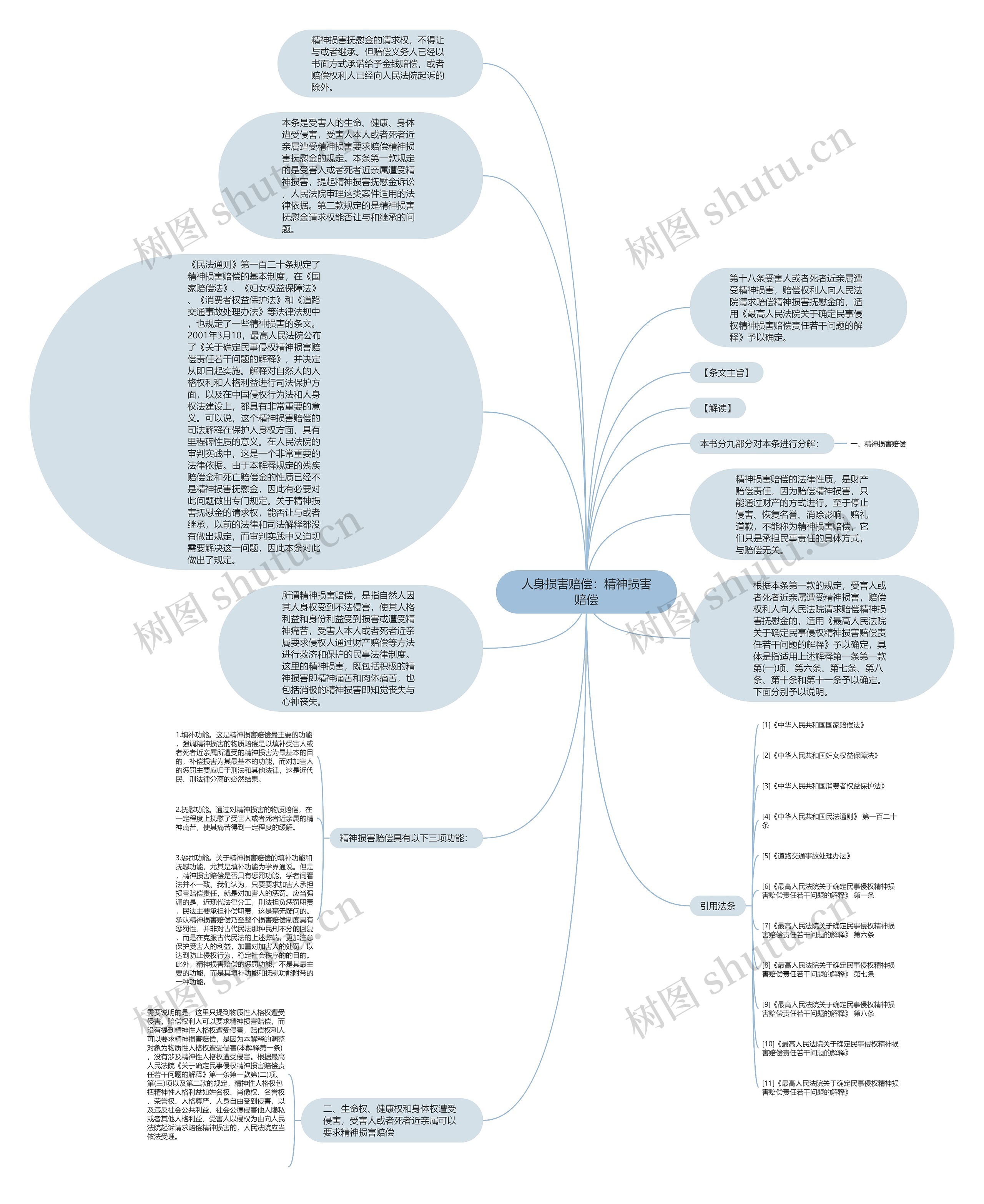 人身损害赔偿：精神损害赔偿思维导图