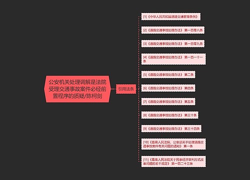 公安机关处理调解是法院受理交通事故案件必经前置程序的质疑/陈柯剑