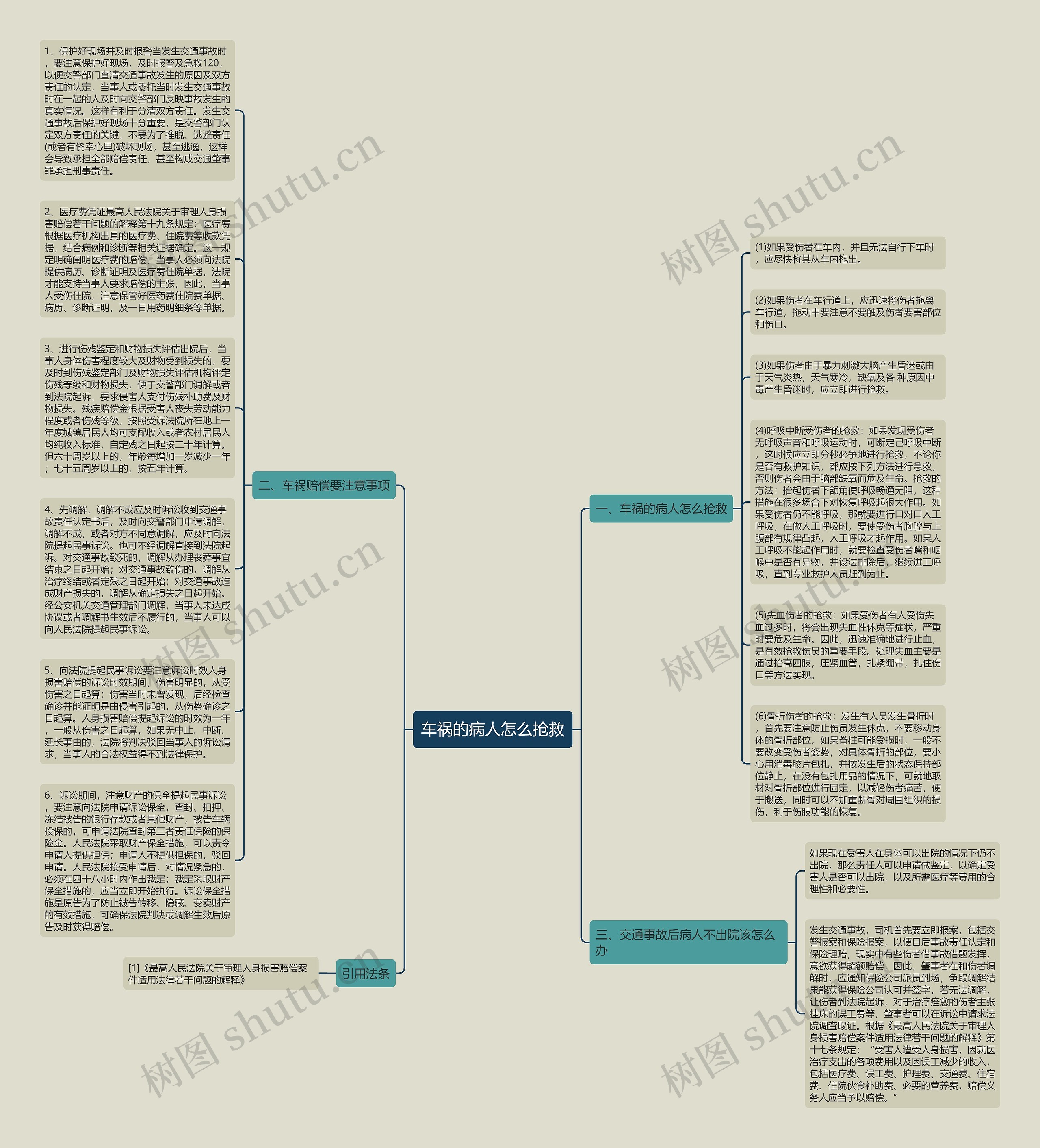 车祸的病人怎么抢救思维导图