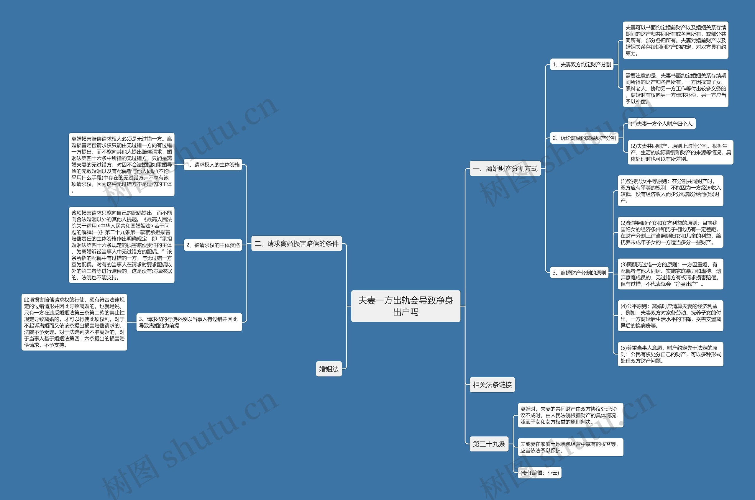 夫妻一方出轨会导致净身出户吗思维导图