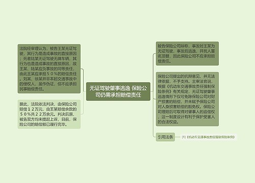 无证驾驶肇事逃逸 保险公司仍需承担赔偿责任