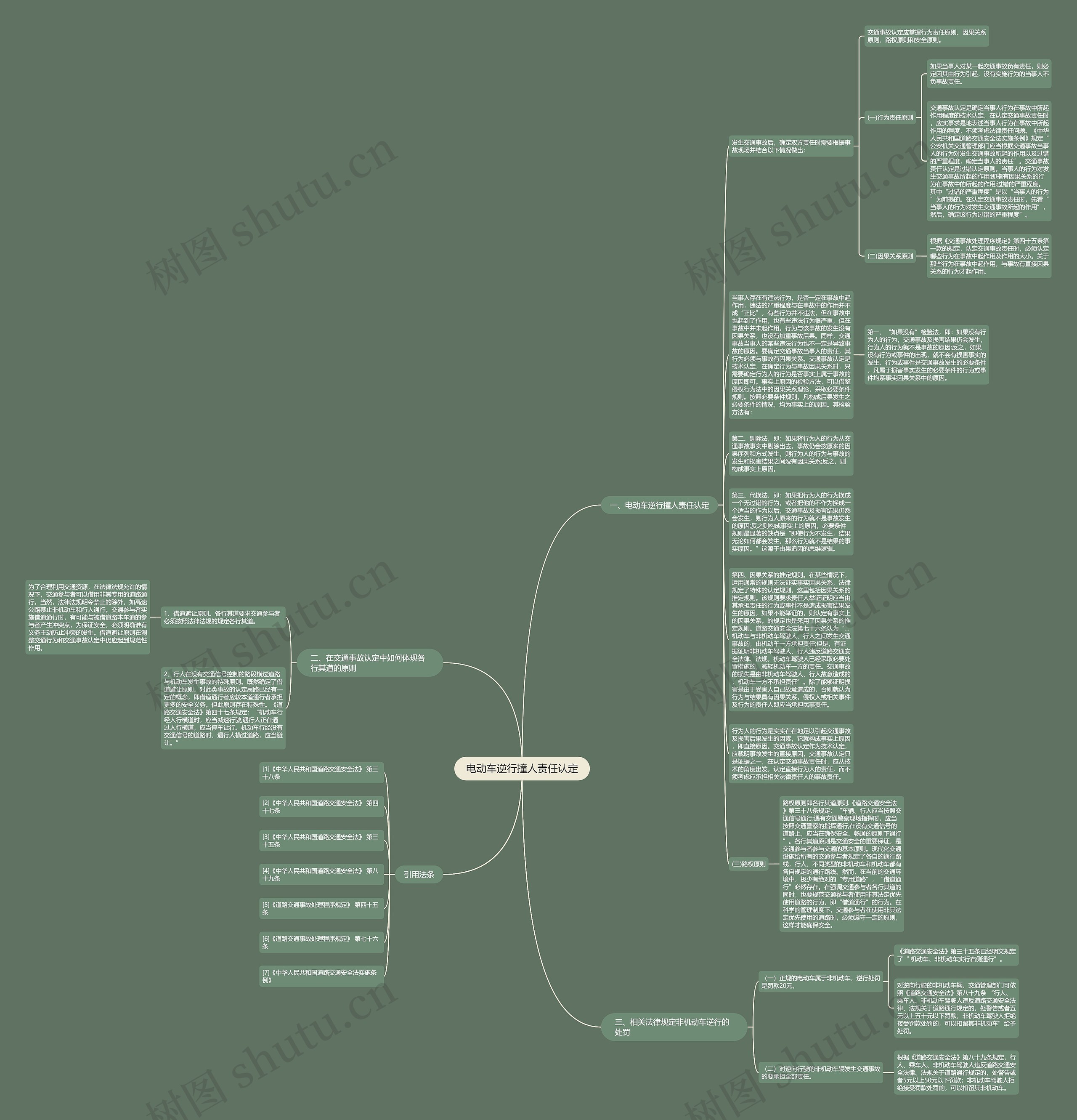 电动车逆行撞人责任认定思维导图