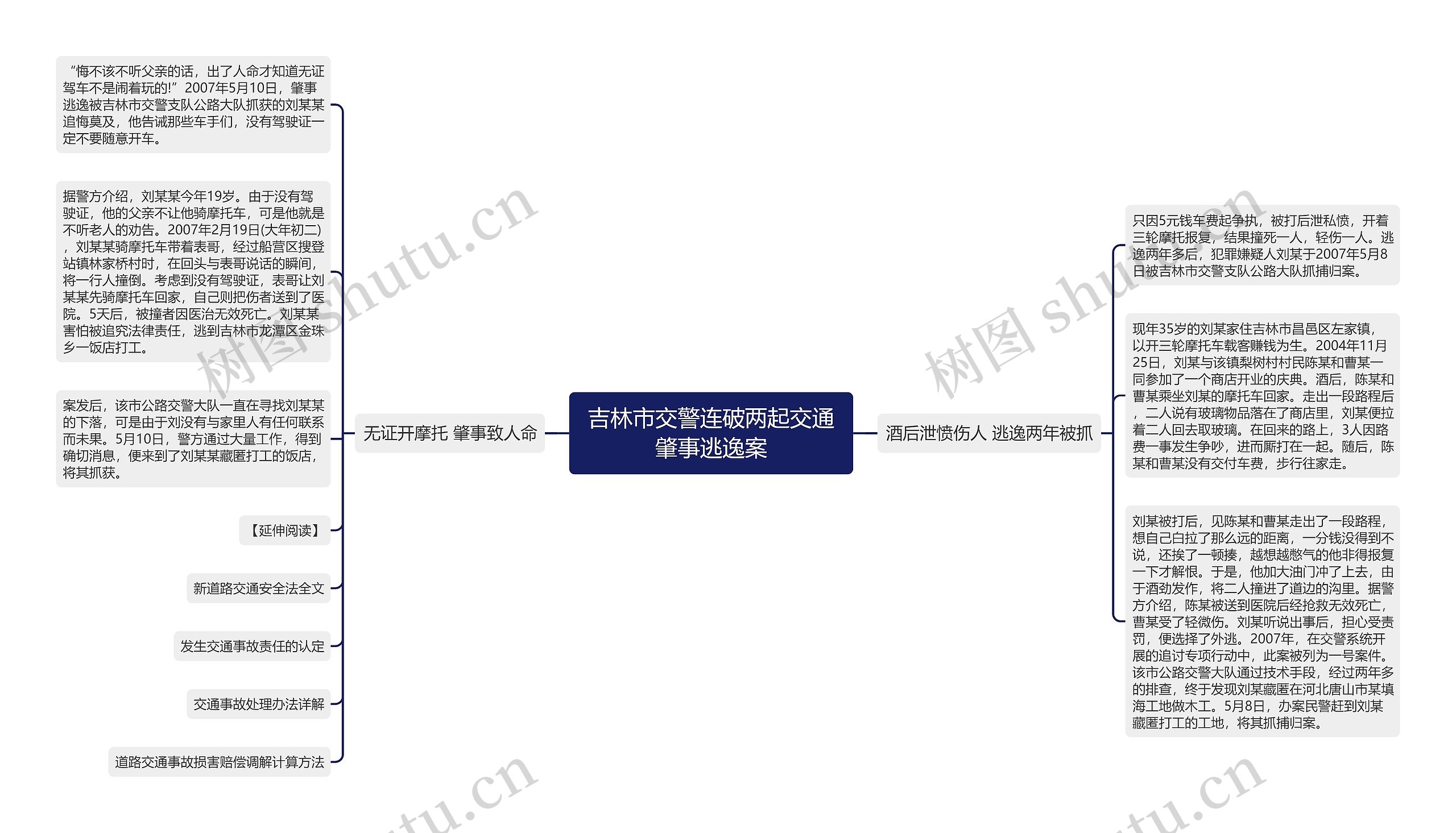 吉林市交警连破两起交通肇事逃逸案思维导图