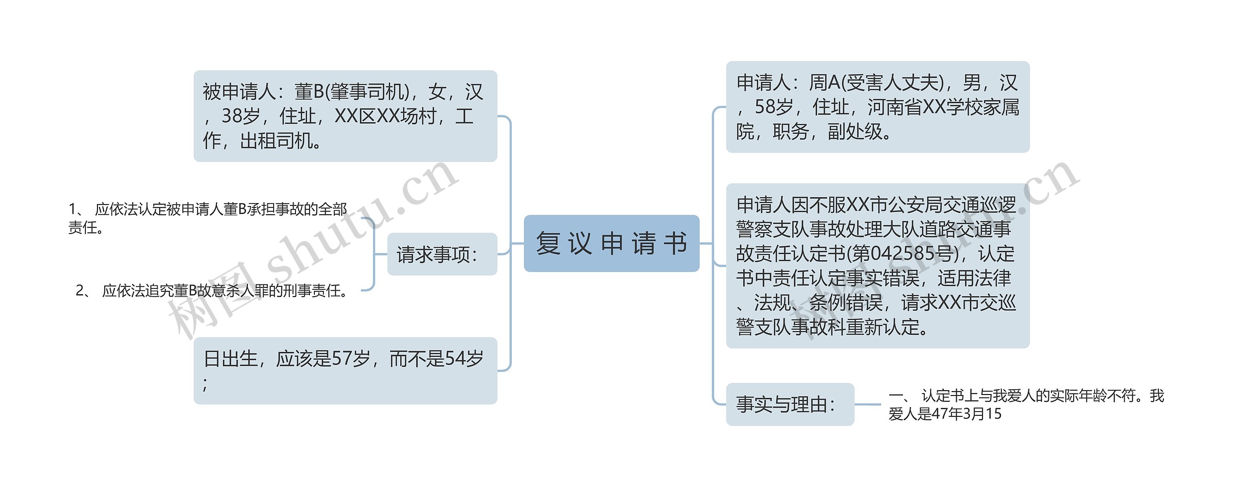 复 议 申 请 书思维导图