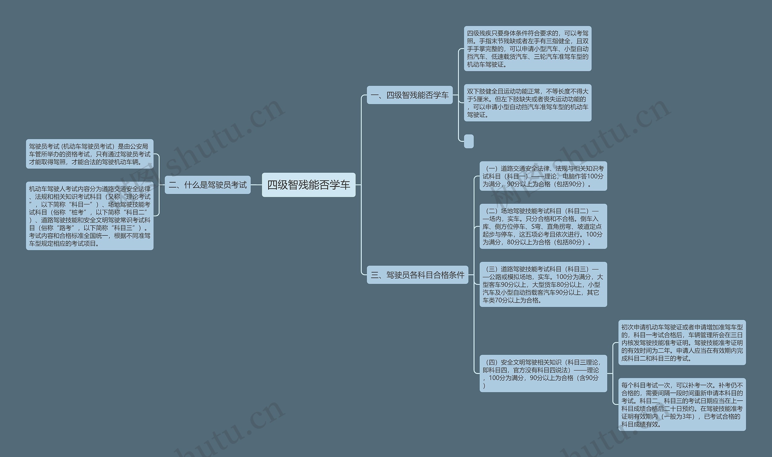 四级智残能否学车