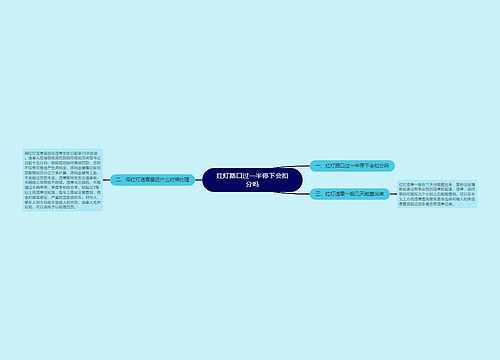 红灯路口过一半停下会扣分吗