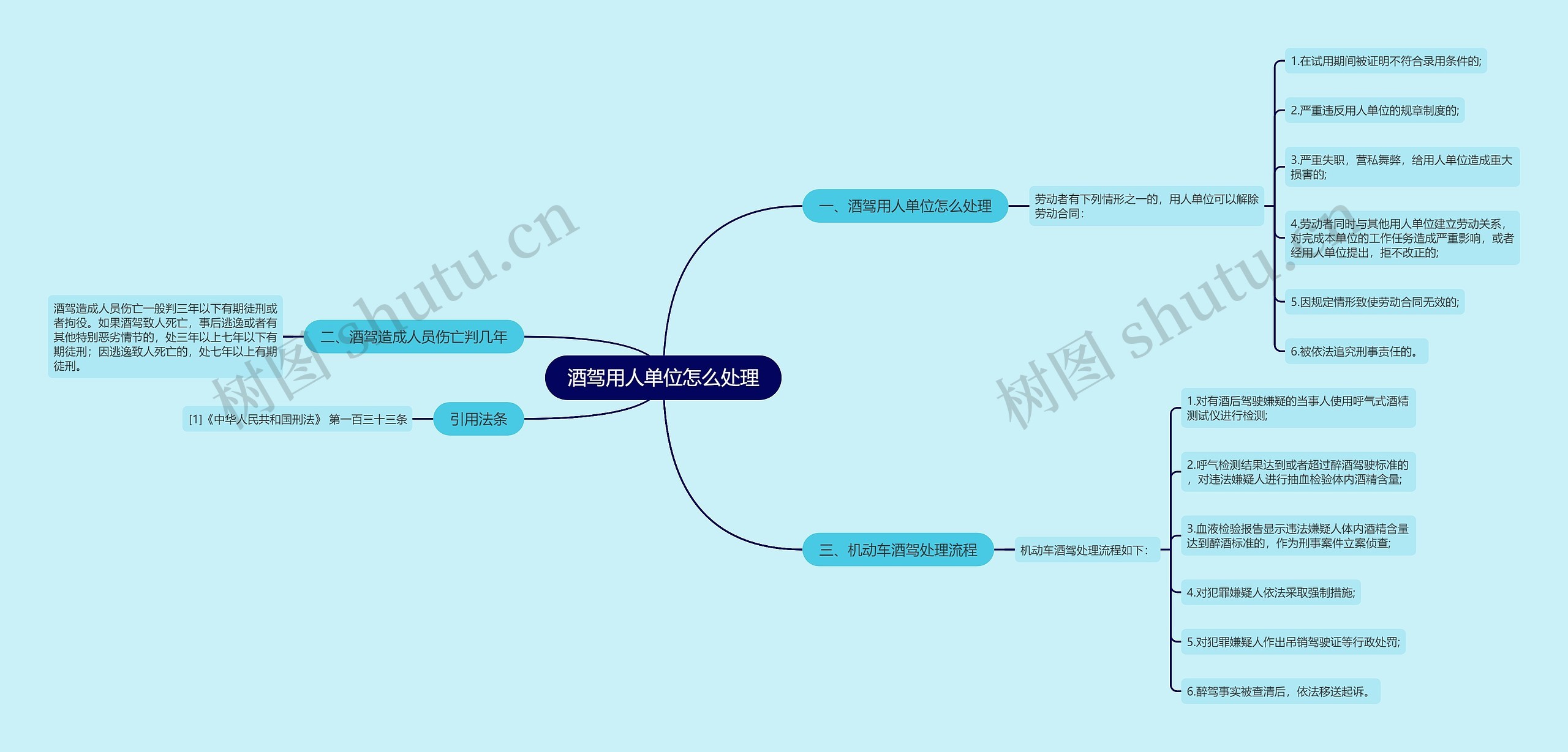 酒驾用人单位怎么处理思维导图