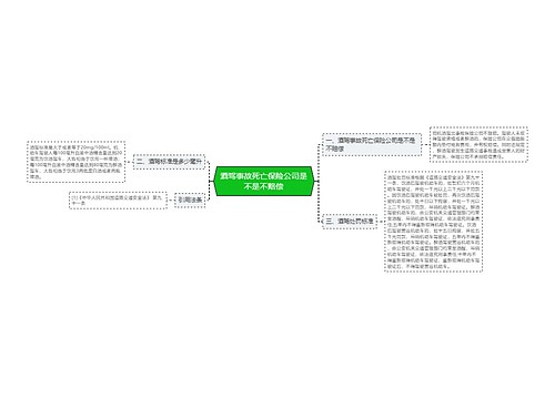 酒驾事故死亡保险公司是不是不赔偿