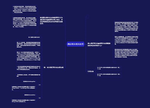 酒后驾车相关处罚