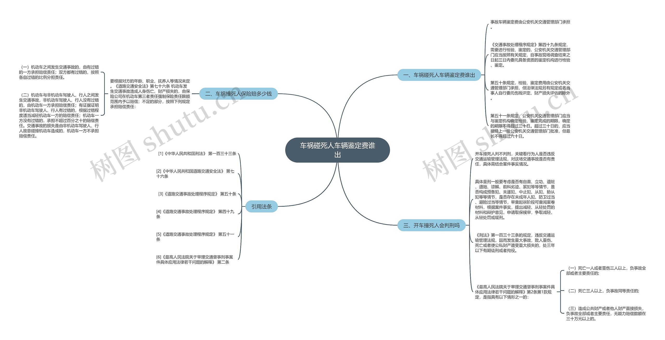 车祸碰死人车辆鉴定费谁出思维导图
