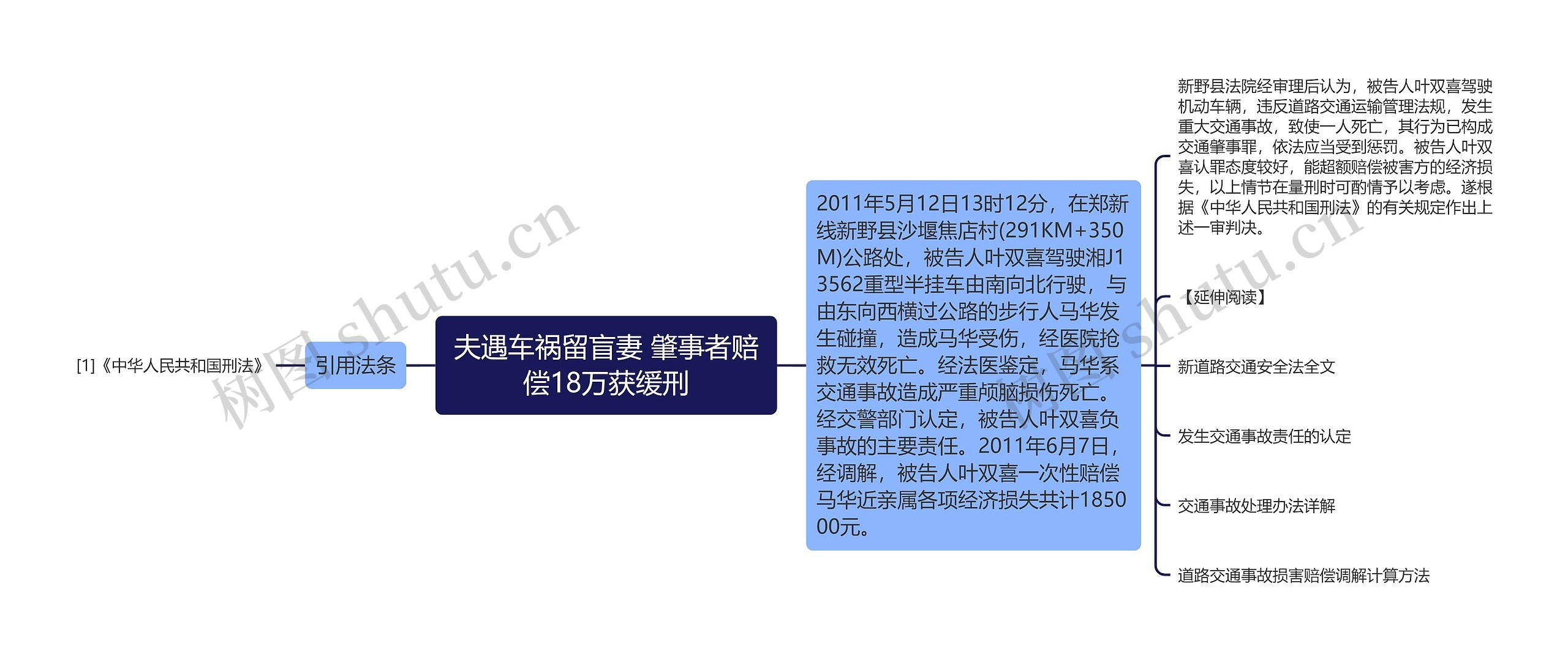 夫遇车祸留盲妻 肇事者赔偿18万获缓刑