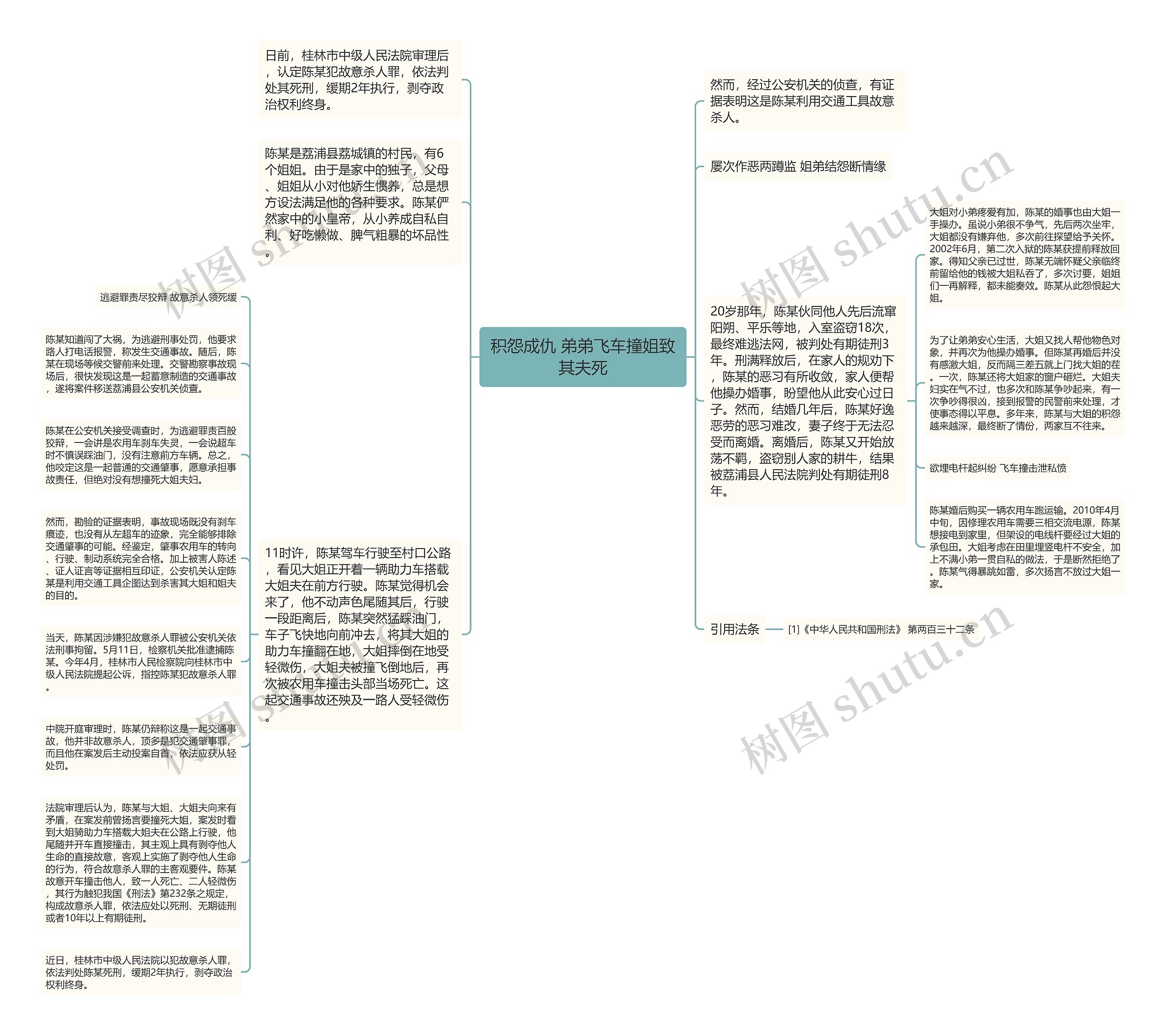 积怨成仇 弟弟飞车撞姐致其夫死思维导图高清图 积怨成仇 弟弟飞车撞姐致其夫死思维导图