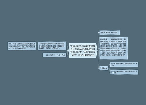 中国保险监督管理委员会关于机动车交通事故责任强制保险中“未取得驾驶资格”认定问题的复函