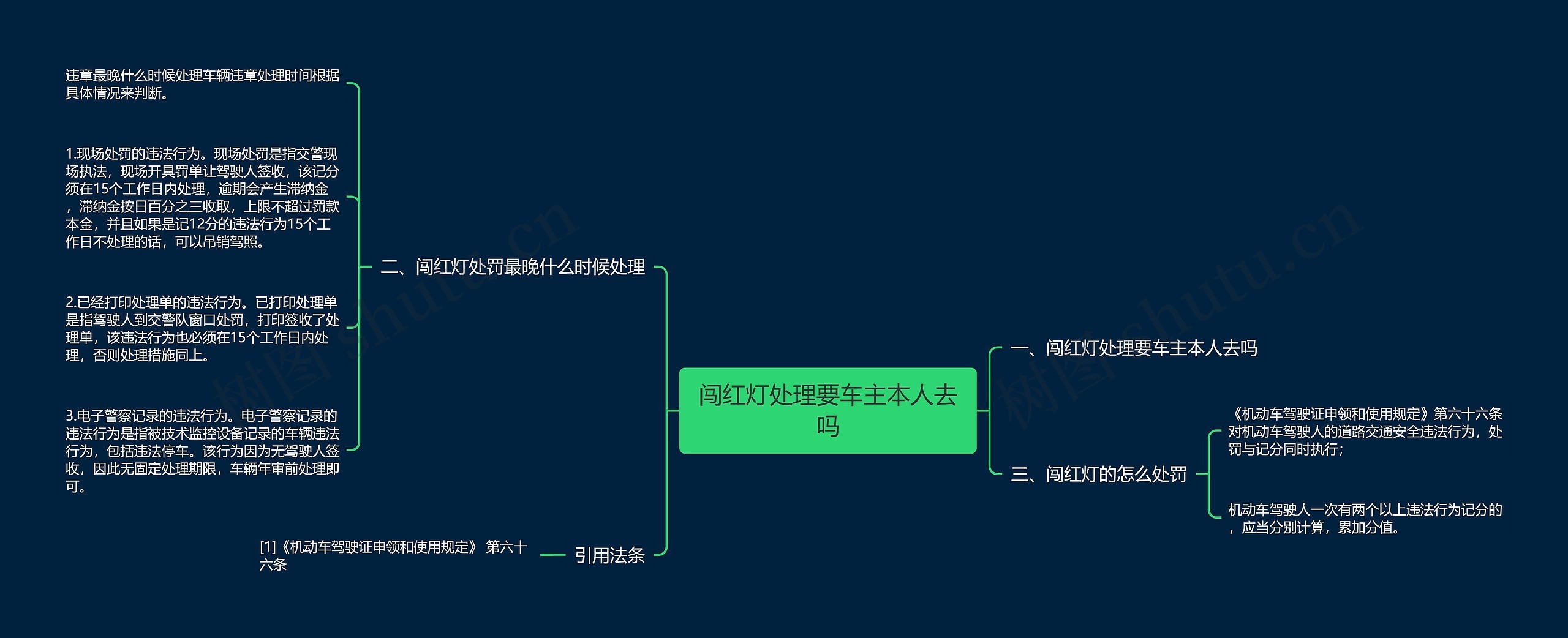 闯红灯处理要车主本人去吗思维导图