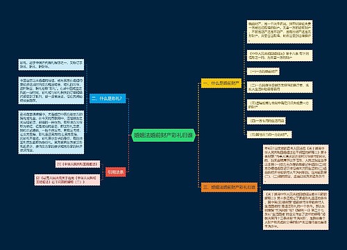 婚姻法婚前财产彩礼归谁