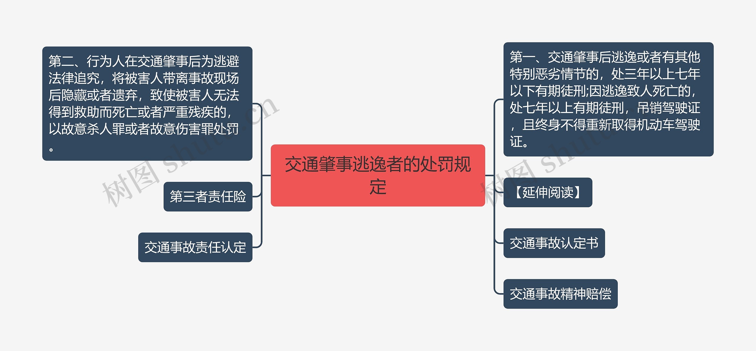 交通肇事逃逸者的处罚规定思维导图