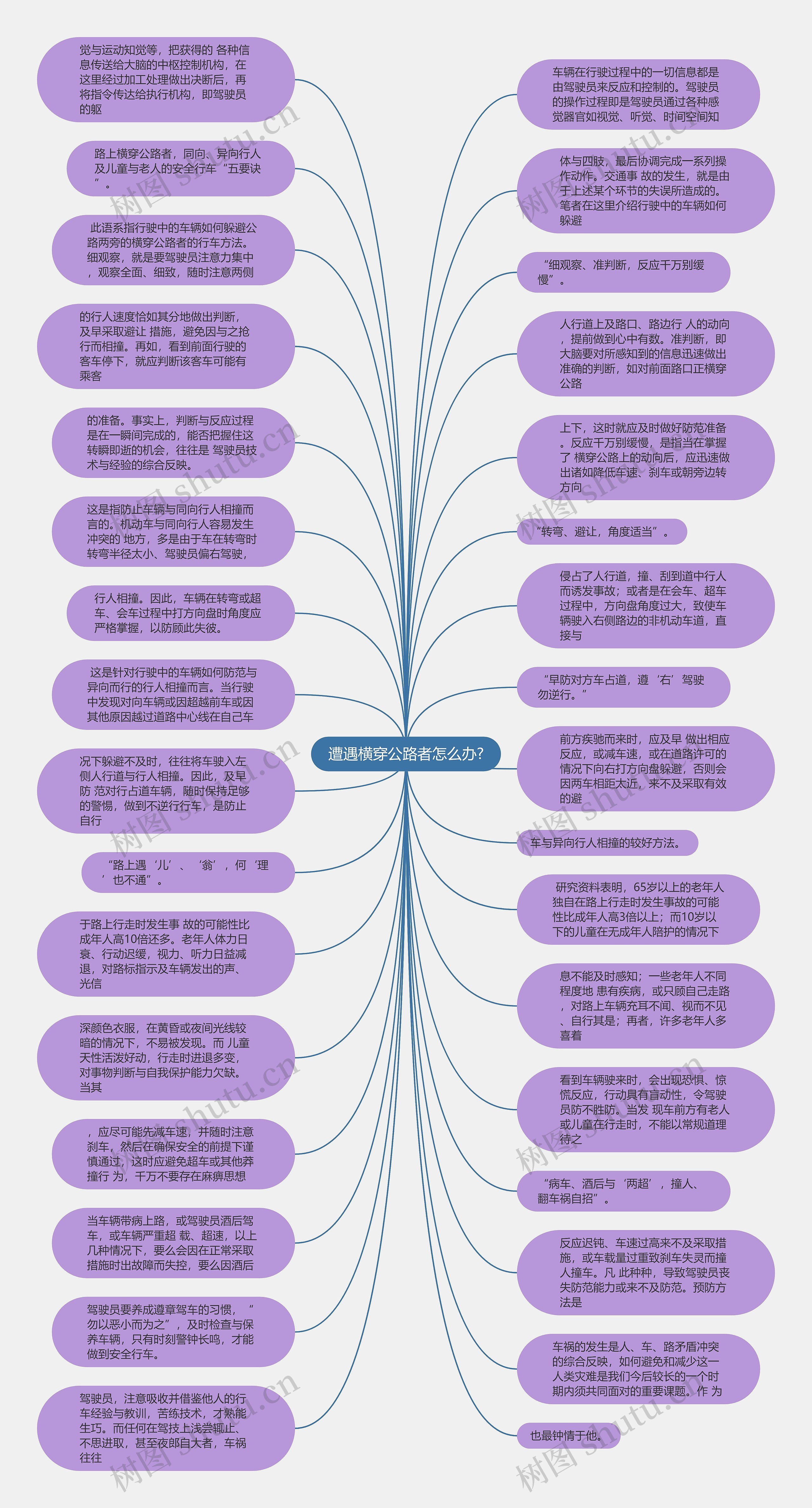 遭遇横穿公路者怎么办?思维导图