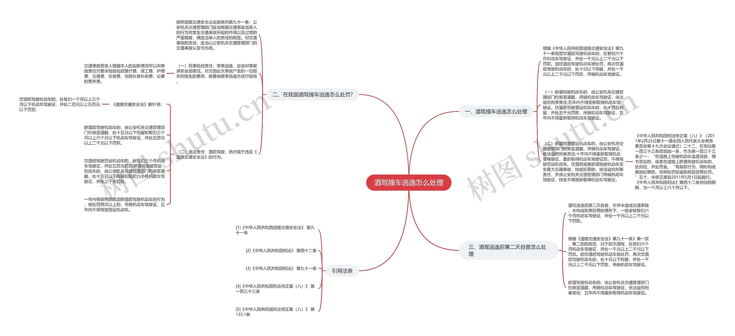 酒驾撞车逃逸怎么处理思维导图