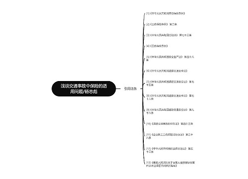 浅谈交通事故中保险的适用问题/杨志彪