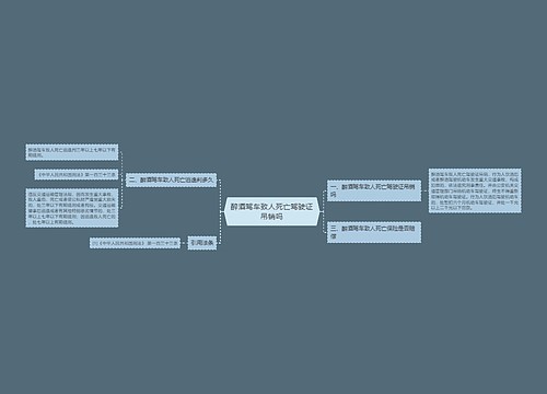 醉酒驾车致人死亡驾驶证吊销吗